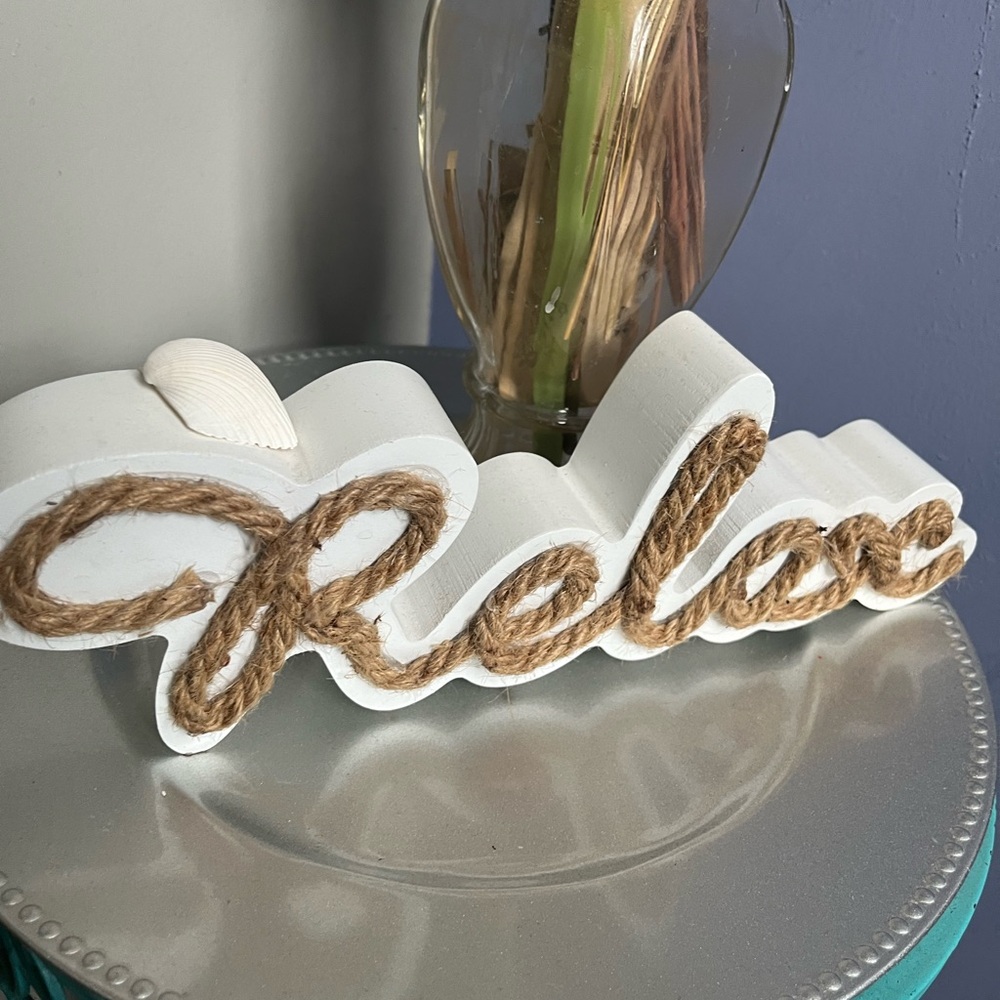 White and Brown 'Relax' Decorative Sign
